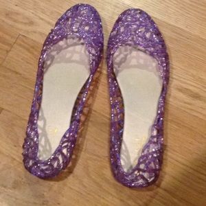 Glitter jelly flats